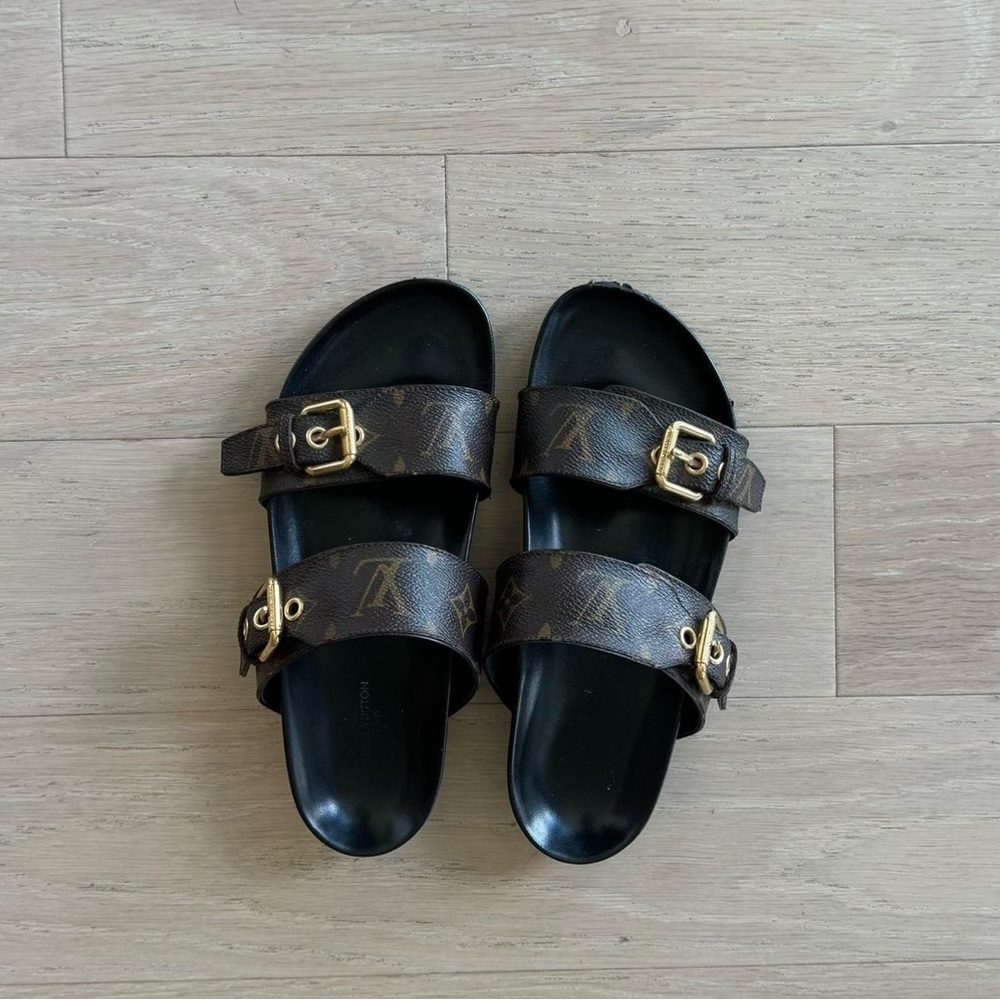 Louis Vuitton Bom Dia Brown Monogram Slide Mules